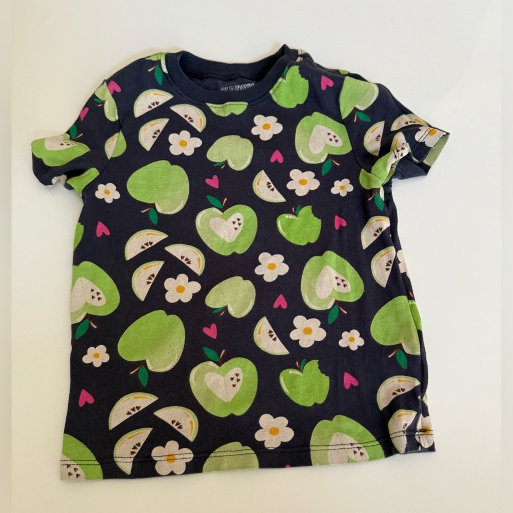 Old Navy Kids Apple and Flower Print Tee